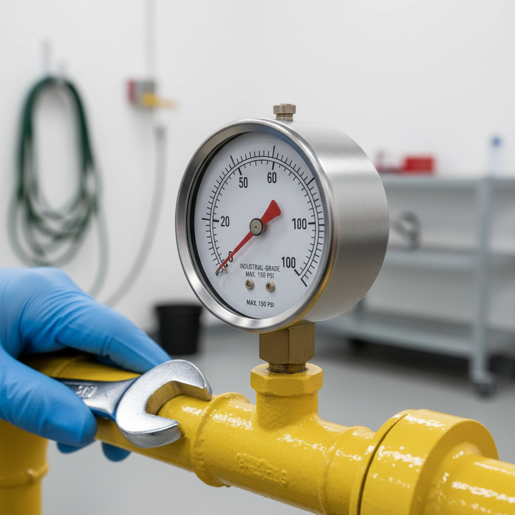 Close up of a gas pressure gauge